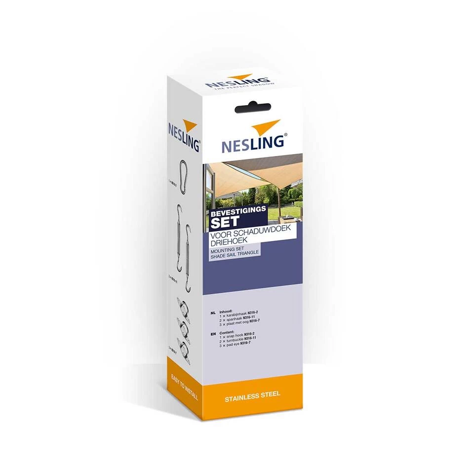 Nesling Schaduwdoek Bevestigingsset Driehoek 3 Nesling Schaduwdoek Bevestigingsset Driehoek