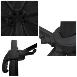 Happy Garden Schaduwzeilen MOLOKAI - Zwart - Aluminium -Buitenparasol Winkel 1000094909 0103