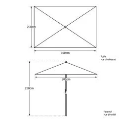 Happy Garden Schaduwzeilen HAPUNA - Zwart - Aluminium -Buitenparasol Winkel 1000094922 0104