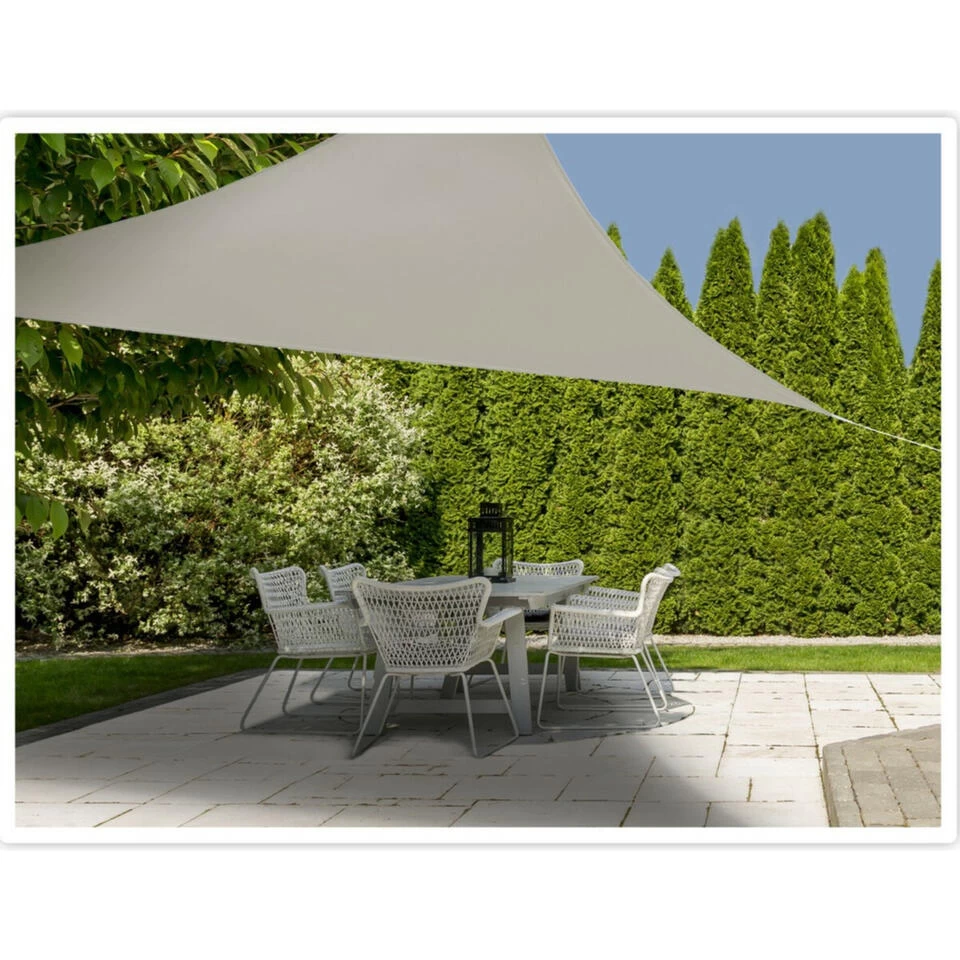 Merkloos Schaduwdoek - Driehoekig - 360 Cm - Zandkleurig 4 Merkloos Schaduwdoek - Driehoekig - 360 Cm - Zandkleurig - Afbeelding 2