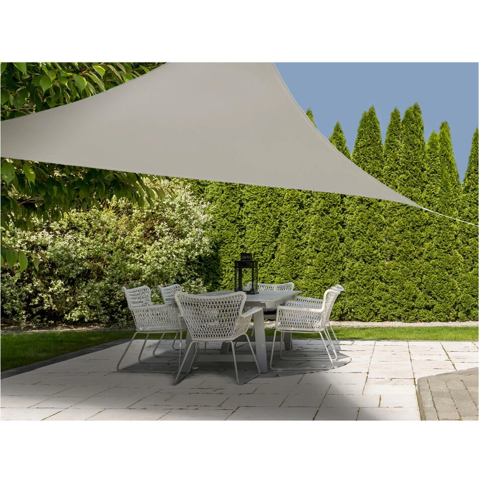 Merkloos Schaduwdoek - Driehoekig - 360 Cm - Zandkleurig 3 Merkloos Schaduwdoek - Driehoekig - 360 Cm - Zandkleurig