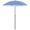 ACAZA Stok Parasol - 160 Cm Diameter - Met Draagtas - Blauw Gestreept 1 ACAZA Stok Parasol - 160 Cm Diameter - Met Draagtas - Blauw Gestreept -Buitenparasol Winkel 1000095606