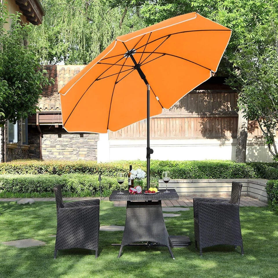 ACAZA Stok Parasol - 160 Cm Diameter - Met Draagtas - Oranje 4 ACAZA Stok Parasol - 160 Cm Diameter - Met Draagtas - Oranje - Afbeelding 2