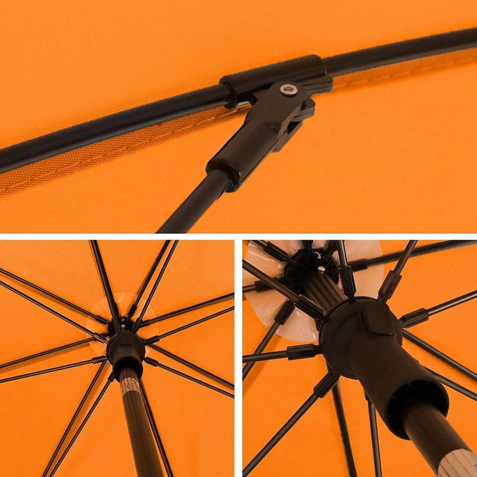 ACAZA Stok Parasol - 160 Cm Diameter - Met Draagtas - Oranje 5 ACAZA Stok Parasol - 160 Cm Diameter - Met Draagtas - Oranje - Afbeelding 3