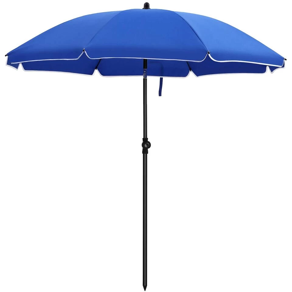 ACAZA Stokparasol - Ø 160 Cm - Achthoekig - Kantelbaar - Met Draagtas - Blauw 3 ACAZA Stokparasol - Ø 160 Cm - Achthoekig - Kantelbaar - Met Draagtas - Blauw