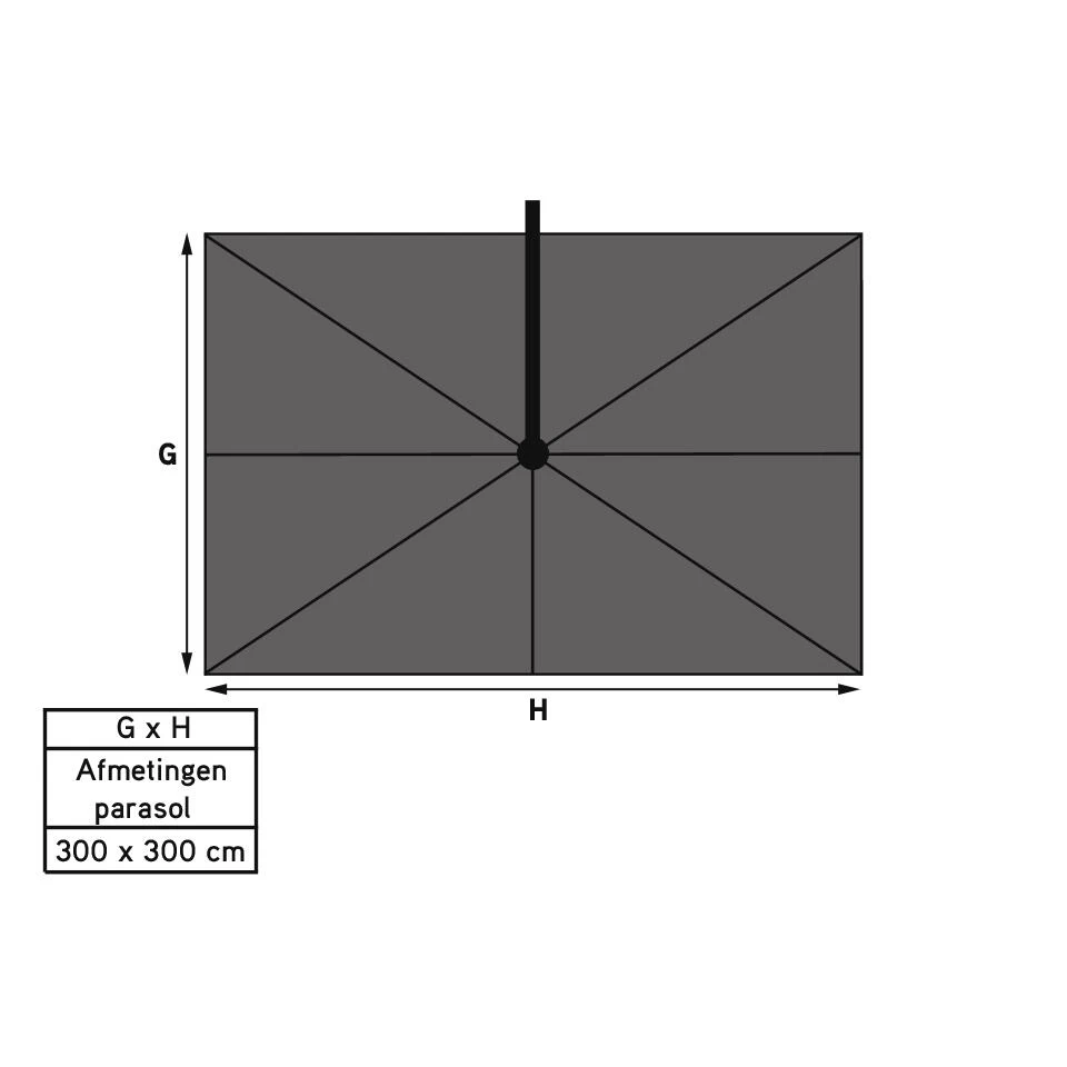 Nesling Coolfit Zweefparasol 3,0 X 3,0m, Antraciet 5 Nesling Coolfit Zweefparasol 3,0 X 3,0m, Antraciet - Afbeelding 3