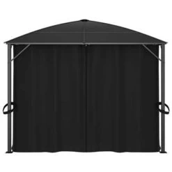 VidaXL Prieel Met Gordijnen 400x300x265 Cm Antraciet -Buitenparasol Winkel 138dd1c7edde4df6aa3970afff1e4fcb