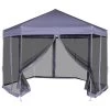 VidaXL Partytent Met Zijwanden Pop-up Zeshoekig 3,6x3,1 M Donkerblauw -Buitenparasol Winkel 1645243405