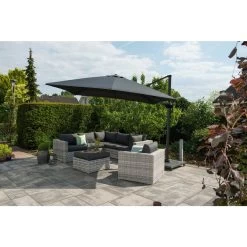 Garden Impressions Zweefparasol Hawaii Deluxe 300x300 - Donker Grijs -Buitenparasol Winkel 1651490667 0104
