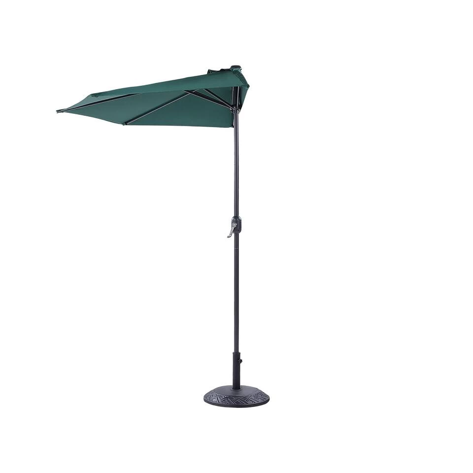 Beliani Halfronde Parasol GALATI - Groen Polyester 6 Beliani Halfronde Parasol GALATI - Groen Polyester - Afbeelding 4