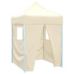 VidaXL Partytent Met 4 Zijwanden Inklapbaar 2x2 M Staal Crème