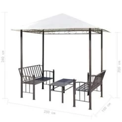 VidaXL Tuinpaviljoen Met Tafel En Bankjes 2,5x1,5x2,4 M 9 VidaXL Tuinpaviljoen Met Tafel En Bankjes 2,5x1,5x2,4 M -Buitenparasol Winkel 2f7ce006a6a54004944e35ce0e727f33