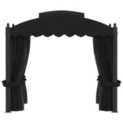 VidaXL Prieel Met Gordijnen 3x4 M Staal Antraciet -Buitenparasol Winkel 2fd30dad32e24363b8f111f16352a5f5