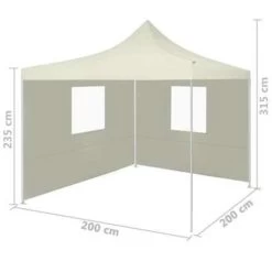 VidaXL Partytent Met 2 Zijwanden Inklapbaar 2x2 M Staal Crème -Buitenparasol Winkel 3ddab33e9afe4217a3551fe2f4c35921