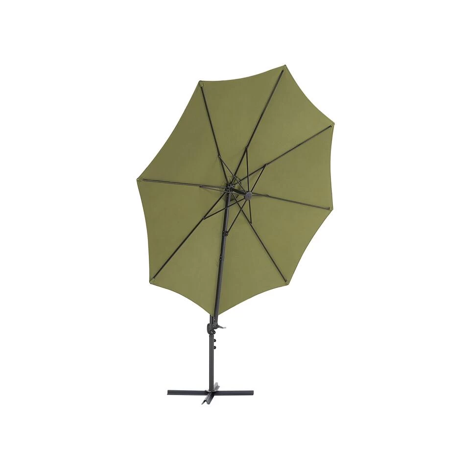Beliani Cantilever Parasol SAVONA II - Groen Polyester 6 Beliani Cantilever Parasol SAVONA II - Groen Polyester - Afbeelding 4