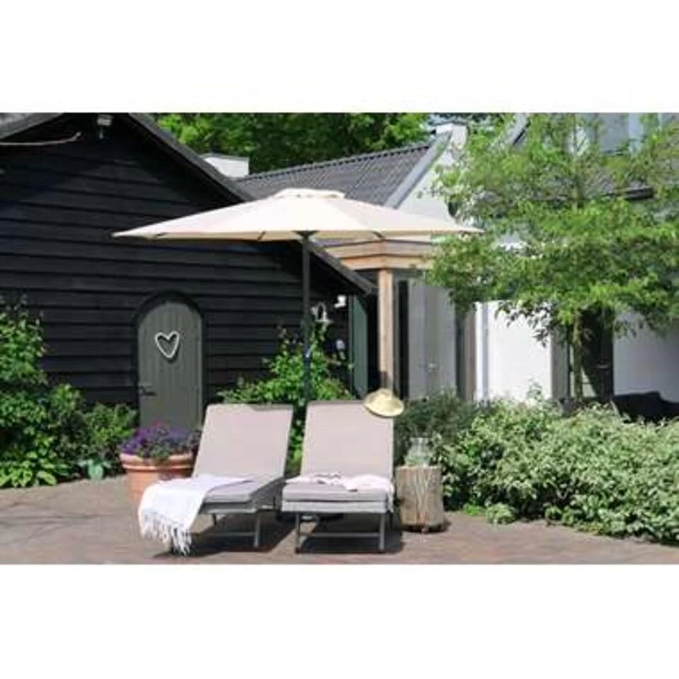 PimXL Luxe 8-ribs Parasol - Ø300cm - Ecru 4 PimXL Luxe 8-ribs Parasol - Ø300cm - Ecru - Afbeelding 2
