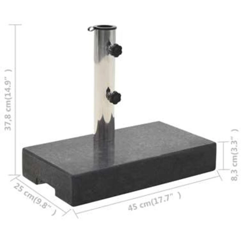 VidaXL Parasolvoet Rechthoekig 25 Kg Graniet Zwart 5 VidaXL Parasolvoet Rechthoekig 25 Kg Graniet Zwart - Afbeelding 3