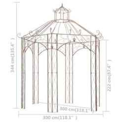 VidaXL Tuinpaviljoen 3 M Ijzer Antiekbruin -Buitenparasol Winkel 5097935026764e43b53fa2f75b7e2d7d