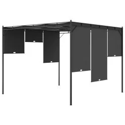 VidaXL Tuinprieel Met Zijgordijn 3x3x2,25 M Antraciet -Buitenparasol Winkel 54c1521e3b87487898f6d97e9fac673d