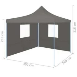 VidaXL Vouwtent Pop-up Met 2 Zijwanden 3x3 M Antraciet -Buitenparasol Winkel 5746981162304dac897c2ce90c2be3ae