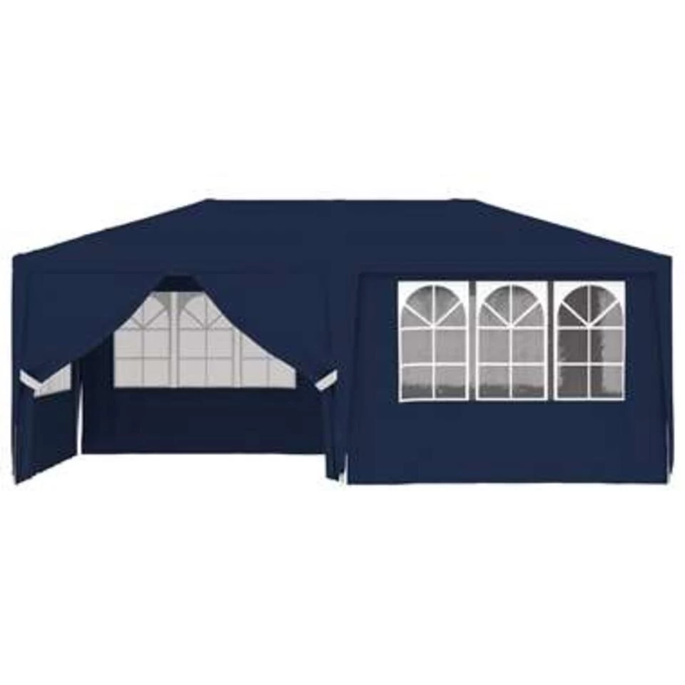 VidaXL Partytent Met Zijwanden Professioneel 90 G/m² 4x6 M Blauw 6 VidaXL Partytent Met Zijwanden Professioneel 90 G/m² 4x6 M Blauw - Afbeelding 4
