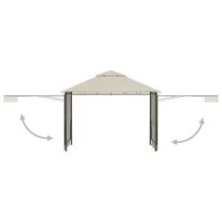 VidaXL Prieel Met Uitschuifbare Daken 180 G/m² 3x3x2,75 M Crème -Buitenparasol Winkel 5d507ac40ba24494bd2988544a600200