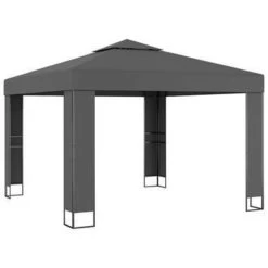 VidaXL Prieel Met Dubbel Dak 3x3 M Antraciet -Buitenparasol Winkel 5f87c30b8a774c34a2f83eb108c538ee