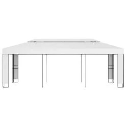 VidaXL Prieel Met Dubbel Dak 3x6 M Wit -Buitenparasol Winkel 72a8f112a5684b3ab2377fdfd0fd2d64