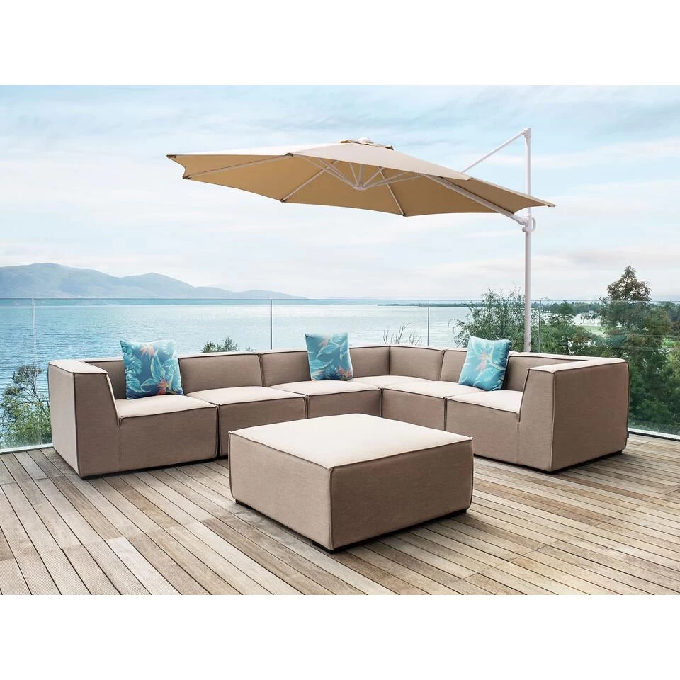 Beliani Cantilever Parasol SAVONA II - Beige Polyester 4 Beliani Cantilever Parasol SAVONA II - Beige Polyester - Afbeelding 2