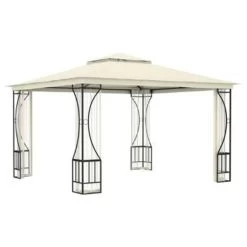 VidaXL Prieel Met Netten 300x300x265 Cm Crèmekleurig -Buitenparasol Winkel 74c42a79e4654b63aa8c6f022c9a0b93