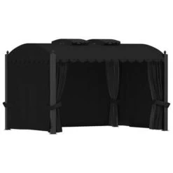 VidaXL Prieel Met Gordijnen 3x4 M Staal Antraciet -Buitenparasol Winkel 7fab95853741470fbffc35492405bd41