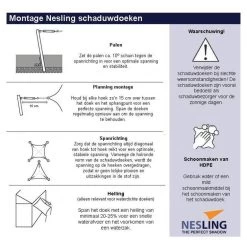 Nesling Dreamsail Schaduwdoek 4x4x4x4 Meter - Cream -Buitenparasol Winkel 81003841 0110