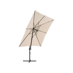 Beliani Cantilever Parasol MONZA II - Beige Polyester -Buitenparasol Winkel 819bead96d6842478bbdb5a7b7b0592e