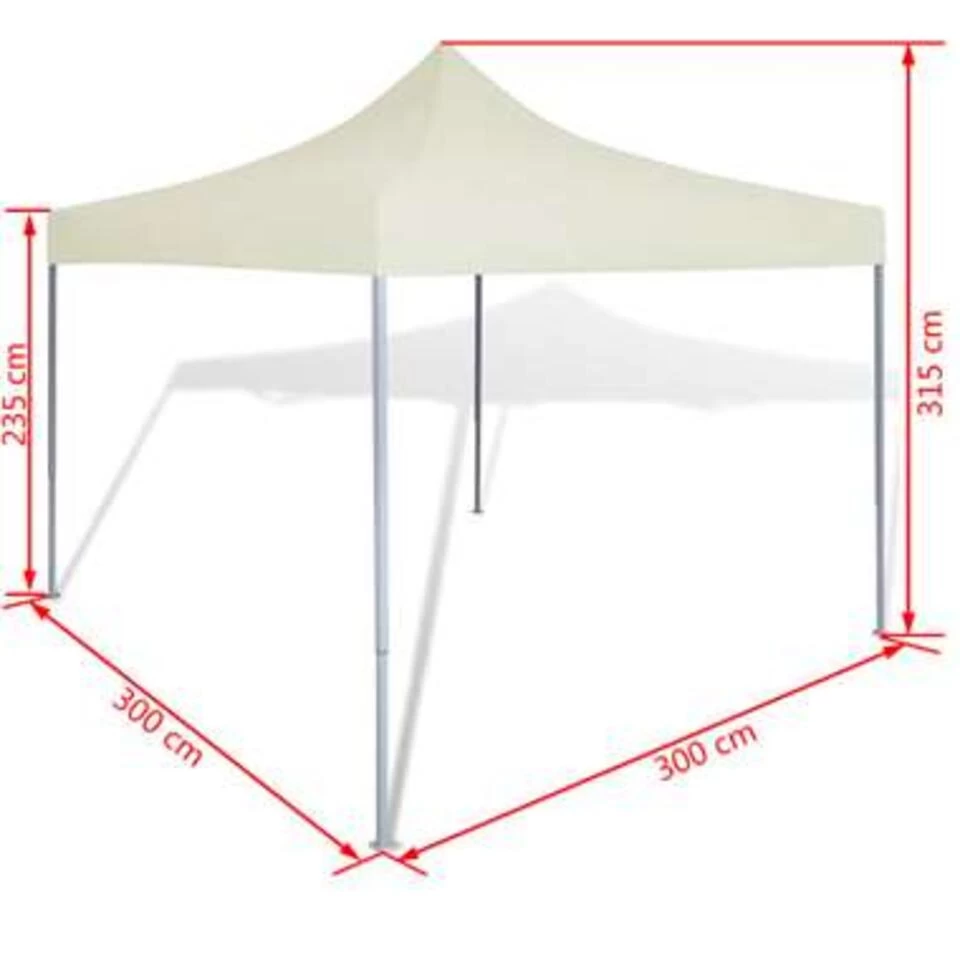 VidaXL Partytent Inklapbaar 3x3 M Crème 6 VidaXL Partytent Inklapbaar 3x3 M Crème - Afbeelding 4