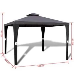 VidaXL Prieel Met Dak 3x3 M Donkergrijs 9 VidaXL Prieel Met Dak 3x3 M Donkergrijs -Buitenparasol Winkel 99c95c500c374e19b558b9fad64abf8e