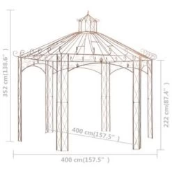 VidaXL Tuinpaviljoen 4 M Ijzer Antiekbruin -Buitenparasol Winkel b2154464c43b4bdda087e0d4e3dd204a