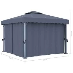 VidaXL Prieel Met Gordijn 3x3 M Aluminium Antraciet 7 VidaXL Prieel Met Gordijn 3x3 M Aluminium Antraciet -Buitenparasol Winkel b328ab8cab1440fd8c87e4ec6d905caf