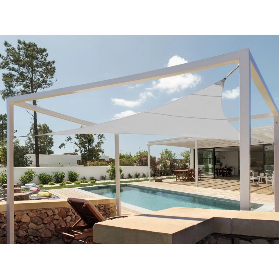 Beliani Schaduwdoek LUKKA - Grijs Polyester 4 Beliani Schaduwdoek LUKKA - Grijs Polyester - Afbeelding 2