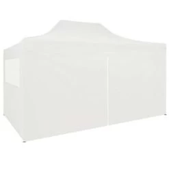 VidaXL Partytent Met 4 Zijwanden Inklapbaar 3x4 M Staal Wit -Buitenparasol Winkel b9a0031685724f948479d868ab23e187
