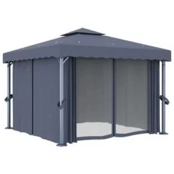 VidaXL Prieel Met Gordijn 3x3 M Aluminium Antraciet 8 VidaXL Prieel Met Gordijn 3x3 M Aluminium Antraciet -Buitenparasol Winkel ca51b2e4a4d147aab4d58dc444913195