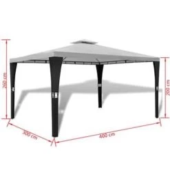 VidaXL Prieel Met Dak 3x4 M Crèmewit -Buitenparasol Winkel d58a765828b04fc0bb515cdc7b2b1ec6