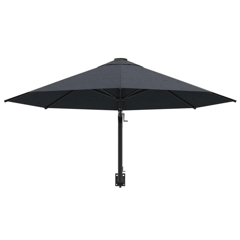 VidaXL Wandparasol Met Metalen Paal 300 Cm Antraciet 5 VidaXL Wandparasol Met Metalen Paal 300 Cm Antraciet - Afbeelding 3