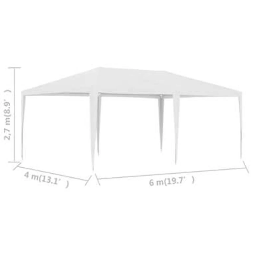 VidaXL Partytent 4x6 M Wit 5 VidaXL Partytent 4x6 M Wit - Afbeelding 3