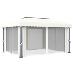 VidaXL Prieel Met Gordijn 4x3 M Aluminium Crèmewit 8 VidaXL Prieel Met Gordijn 4x3 M Aluminium Crèmewit -Buitenparasol Winkel e446fb78c39043d4bcaf7c62a026f750
