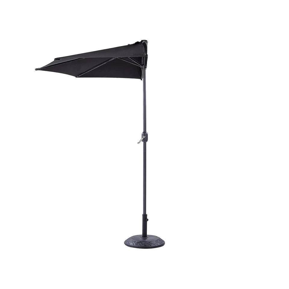 Beliani Halfronde Parasol GALATI - Zwart Polyester 6 Beliani Halfronde Parasol GALATI - Zwart Polyester - Afbeelding 4