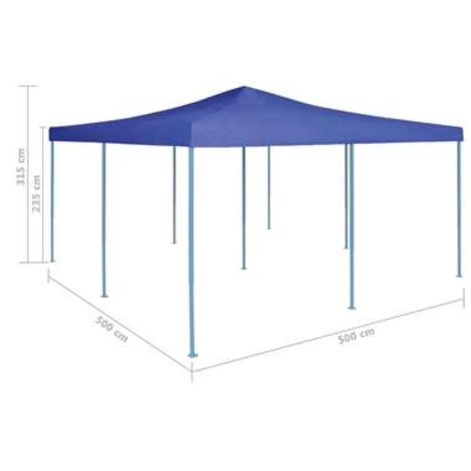 VidaXL Prieel Inklapbaar 5x5 M Blauw 5 VidaXL Prieel Inklapbaar 5x5 M Blauw - Afbeelding 3